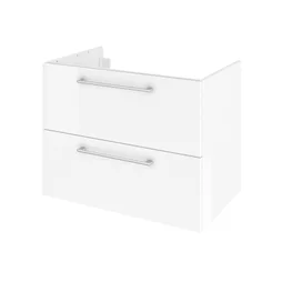 Meuble sous vasque avec 2 tiroirs, l. 75 x H. 58 x P. 46 cm, blanc brillant, REMIX