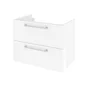 Meuble sous vasque avec 2 tiroirs, l. 75 x H. 58 x P. 46 cm, blanc brillant, REMIX