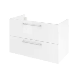 Meuble sous-vasque avec 2 tiroirs, l. 90 x H. 58 x P. 46 cm, blanc brillant, REMIX