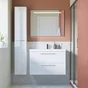 Meuble sous-vasque avec 2 tiroirs, l. 90 x H. 58 x P. 46 cm, blanc brillant, REMIX