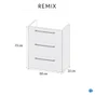 Meuble de salle de bains, Remix l.60 x H.73 x P.33 cm, blanc, Remix