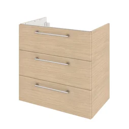 Meuble sous-vasque avec 3 tiroirs, l. 75 x H. 73 x P. 46 cm, effet chêne naturel, REMIX