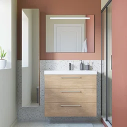 MEUBLE SOUS VASQUE REMIX LARG 90XPROF 48XH73CM 3TIROIRS CHENE NATUREL