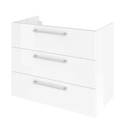 MEUBLE SOUS VASQUE REMIX LARG 90XPROF 48XH73CM 3TIROIRS BLANC BRILLANT