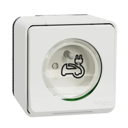 Prise charge voiture électrique saillie Mureva Styl SCHNEIDER ELECTRIC blanc