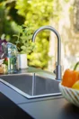 Cuisine d'extérieur Meuble avec évier intégré - noir, noir