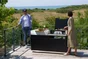 Cuisine d'extérieur Meuble cuisson avec tablette - duo, noir et inox