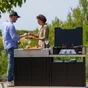 Cuisine d'extérieur Meuble cuisson avec tablette - duo, noir et inox