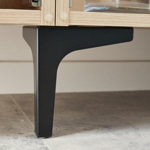 Lot de 2 pieds de meubles métal STANDERS Leo noir mat