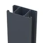 Pôteau aluminium pour clôture KLOS UP, l.7.5 x H.187 cm, gris zinc