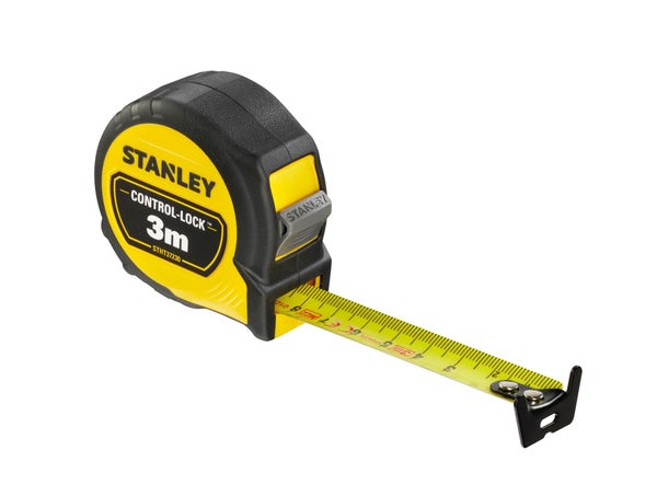 Metre ruban acier et caoutchouc Control-Lock STANLEY 3 m