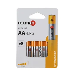 Lot de 8 piles alcaline lr6 aa, 1.5 V, LEXMAN