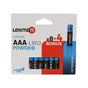 Lot de 8+4 piles alcaline power+ lr03 aaa 1.5 v, LEXMAN