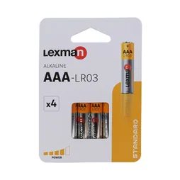 Lot de 4 piles alcaline aaa, 1.5 V, LEXMAN