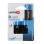 Lot de 2 piles alcaline power+ lr20 d 1.5 v, LEXMAN