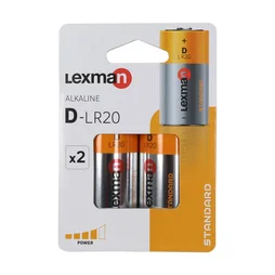 Lot de 2 pilex alcaline LR20 D, 1.5 V, LEXMAN