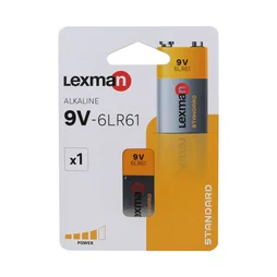 1 pile alcaline 6lr61, 9 V, LEXMAN