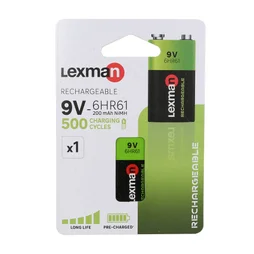 Pile rechargeable 9v 6lr61, LEXMAN