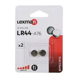 Lot de 2 piles alcaline lr44, 1.5 V, LEXMAN
