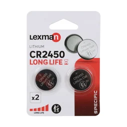 Lot de 2 piles bouton lithium cr2450, LEXMAN