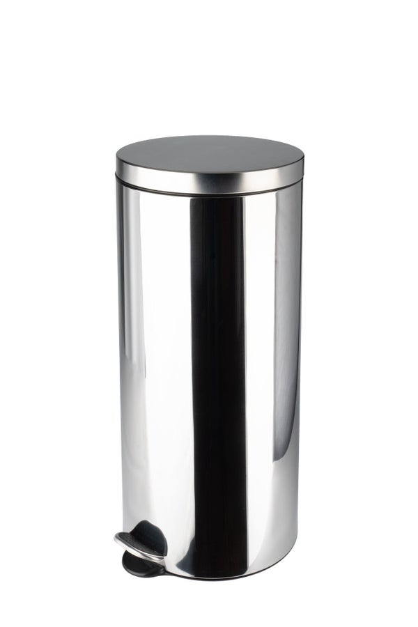 Poubelle de cuisine 30L à pédale SELEKTA inox chromé