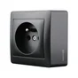 Prise avec terre saillie, complet Surface, LEXMAN, anthracite