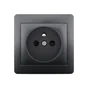 Prise avec terre saillie, complet Surface, LEXMAN, anthracite