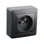 Prise avec terre saillie, complet Surface, LEXMAN, anthracite