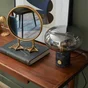 Miroir rond Pied de canard doré diam.25 cm EMDE