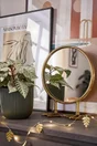 Miroir rond Pied de canard doré diam.25 cm EMDE