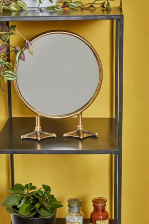 Miroir rond Pied de canard doré diam.25 cm EMDE