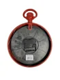 Horloge en métal ronde, l.22 x 28 cm, rouge