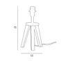Pied de lampe Yoga, bois naturel, 15 cm, COREP