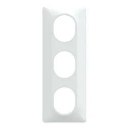 Plaque triple verticale Ovalis, SCHNEIDER ELECTRIC, blanc