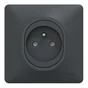 Lot de 5 prises avec terre complet Ovalis, SCHNEIDER ELECTRIC, gris anthracite
