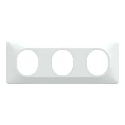 Plaque triple horizontale Ovalis, SCHNEIDER ELECTRIC, blanc