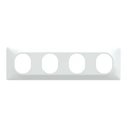 Plaque quadruple horizontale Ovalis, SCHNEIDER ELECTRIC, blanc