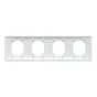 Plaque quadruple horizontale Ovalis, SCHNEIDER ELECTRIC, blanc