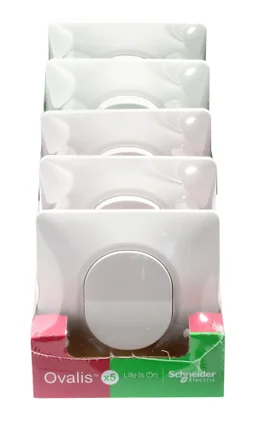Lot de 5 interrupteurs va-et-vient complet Ovalis, SCHNEIDER ELECTRIC, blanc