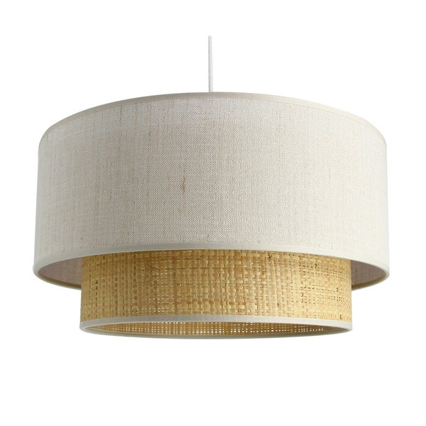 Suspension Rafty, polyester, beige, Diam.38 cm, E27