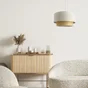 Suspension Rafty, polyester, beige, Diam.38 cm, E27