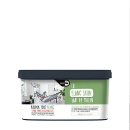 Peinture blanc mur / plafond / boiserie relook tout MAISON DECO satine 2.5 L