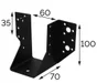 Sabot de charpente universel acier zingue noir Magnodur 60x100x70x35, SUKI