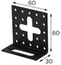 Equerre acier zingué ajustable noire Magnodur 30x60x60, SUKI