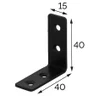 Equerre acier zingue noire Magnodur 40x40x15, SUKI