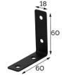Equerre acier zingue noire 60x60x18, SUKI