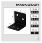 Equerre acier zingue noire Magnodur 30x30x30, SUKI