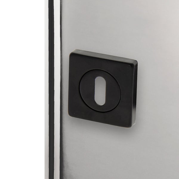 Lot de 2 rosaces, LINEA BERTOMANI, trou de clé Wagram zamak D3, noir mat