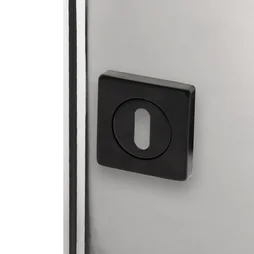 Lot de 2 rosaces, LINEA BERTOMANI, trou de clé Wagram zamak D3, noir mat