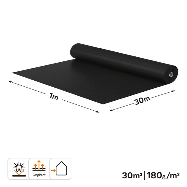 Ecran de sous-toiture noir 30 x 1m, AXTON